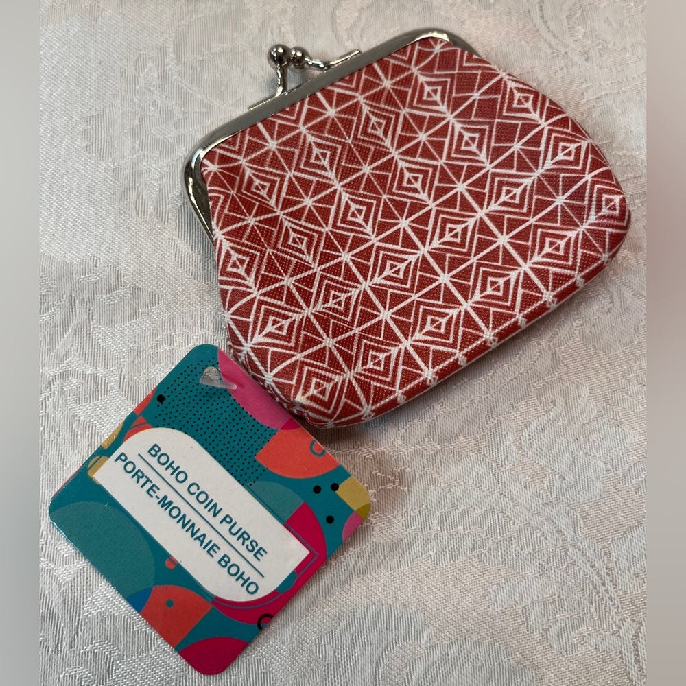 Boho Coin Purse with Kiss Lock NWT